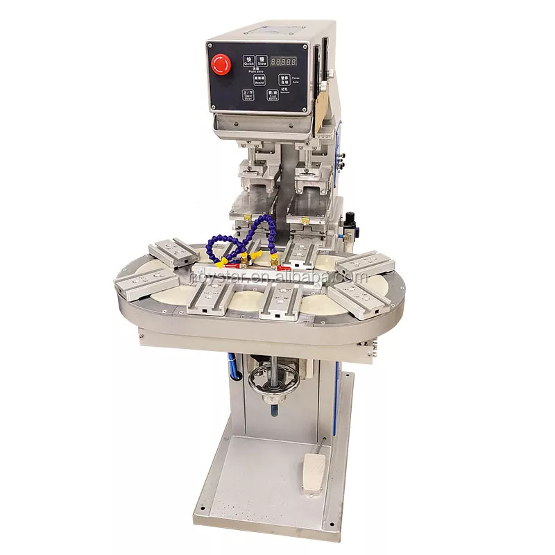 Двокольоровий ротаційний настільний тамподрукарський верстат